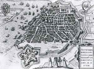 Mapa Antverp, 1598